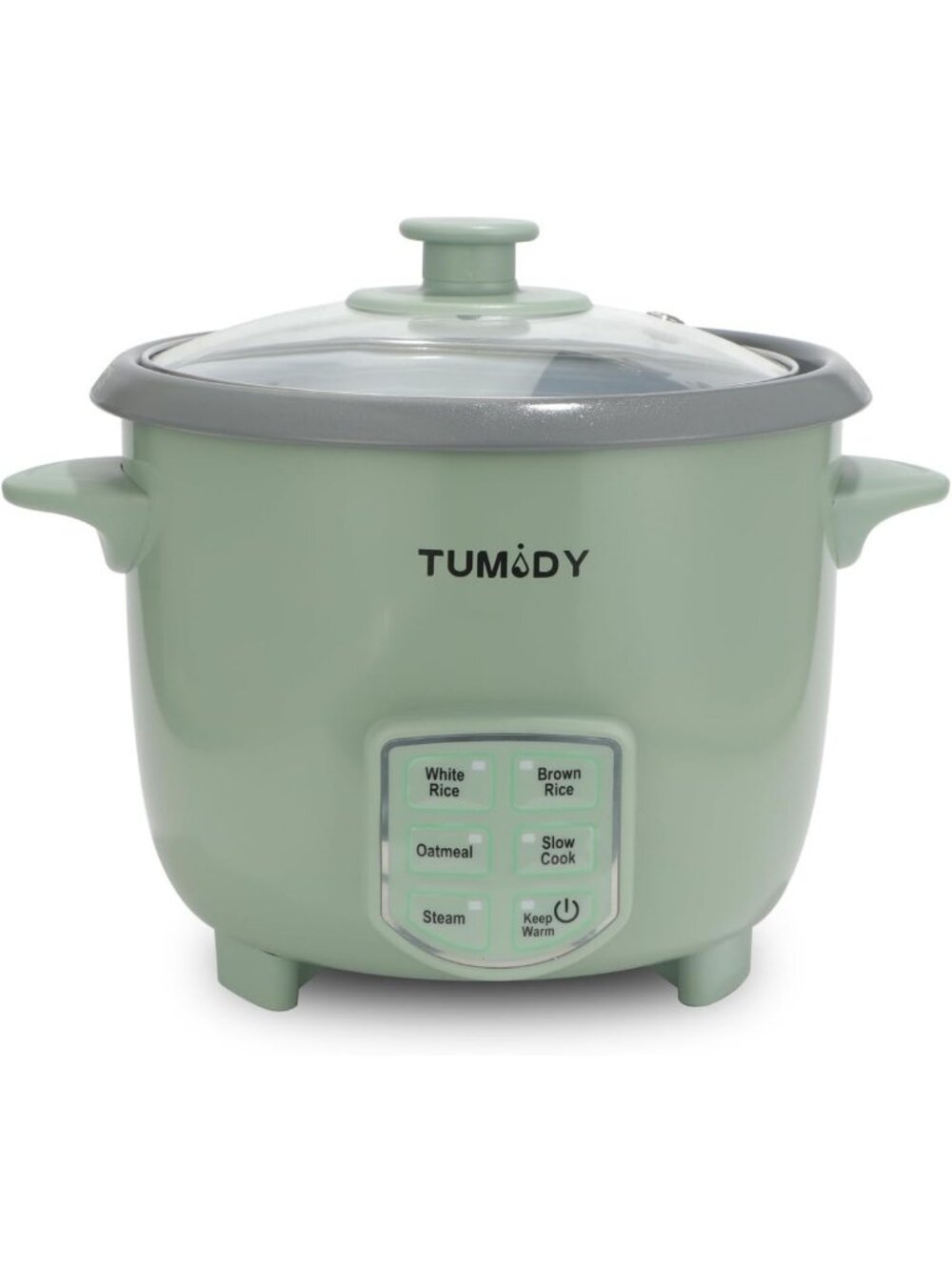 Compact 3-Cup Rice Cooker & Steamer, 6-Cup Capacity, Easy Clean, Green Kitchen